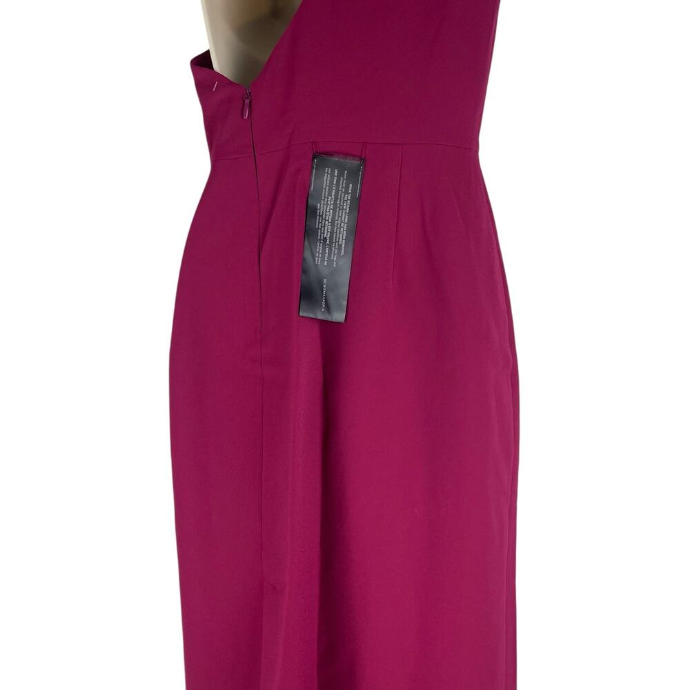 BCBGMaxAzria Gracie One Shoulder Chain Gown Column Dress Beet Size 2 - Picture 10 of 13
